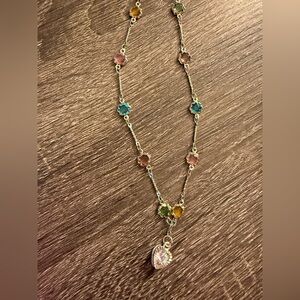 New Handmade Elegant Multicolor Gemstone Heart Charm Necklace